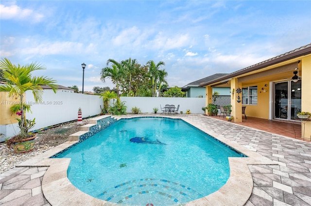 view of pool featuring a patio area