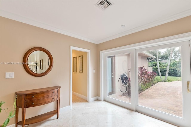 entryway with ornamental molding