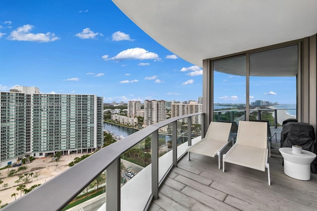 balcony with a water view