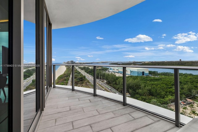 balcony with a water view