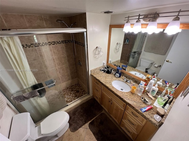 3300 W Rolling Hills Cir Unit 102, Davie, FL 33328 - bathroom with tile patterned flooring, a shower stall, and vanity