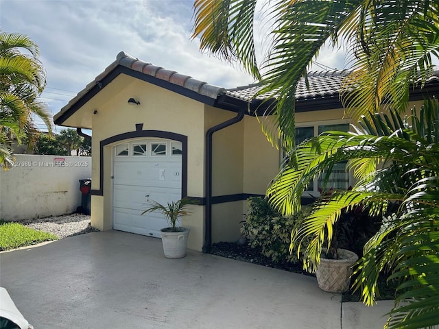 view of garage