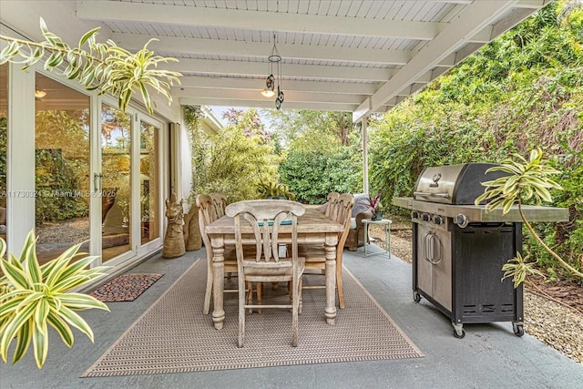 view of patio with area for grilling