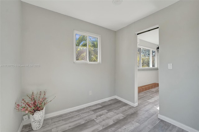 empty room featuring light hardwood / wood-style flooring