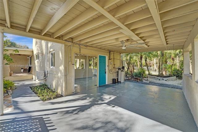 view of patio with ceiling fan