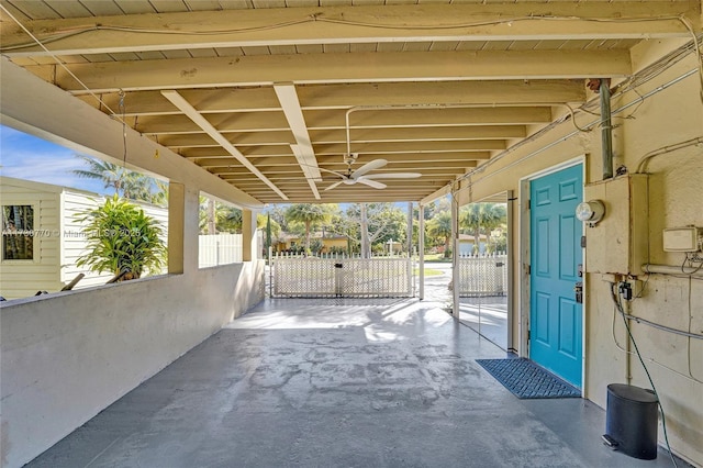 view of patio / terrace featuring ceiling fan