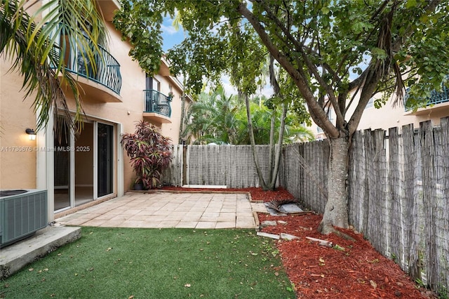 view of yard with a patio and cooling unit