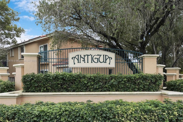 view of community sign