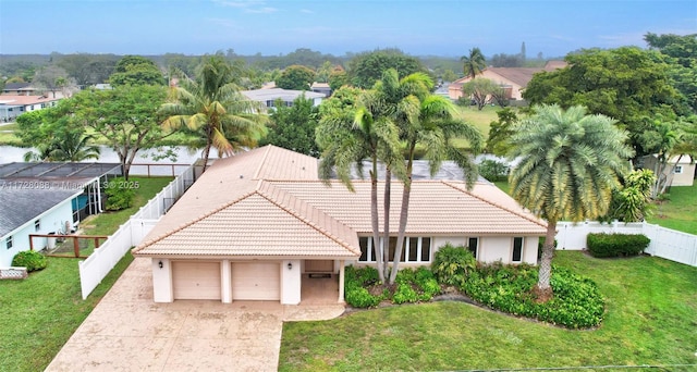 aerial view with a residential view