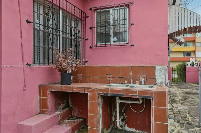 view of patio with sink