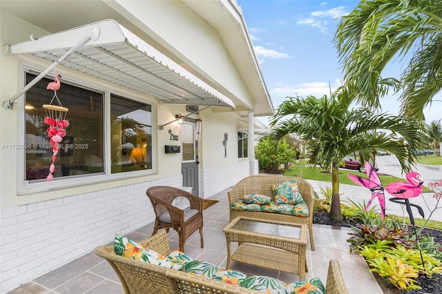 view of patio featuring outdoor lounge area