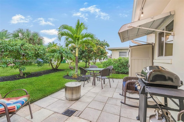 view of patio featuring grilling area