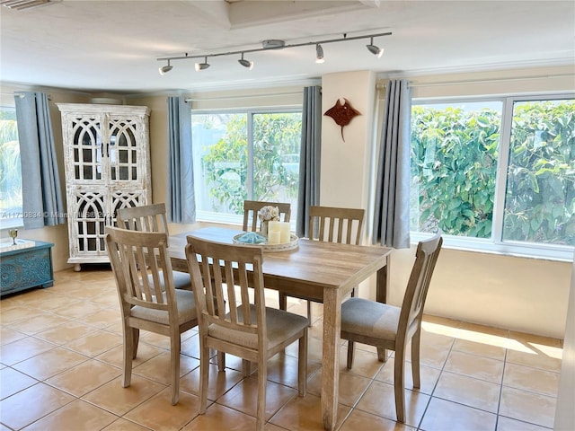 view of tiled dining area