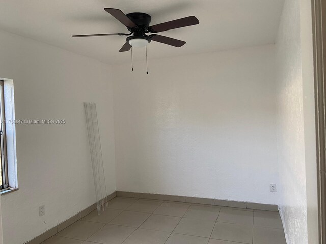 unfurnished room with ceiling fan