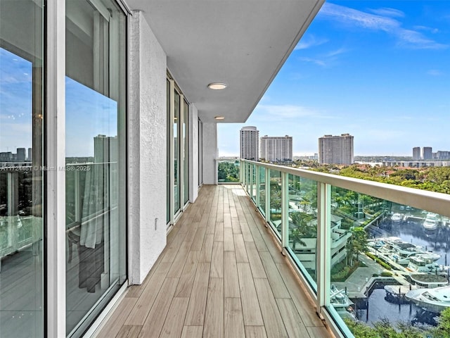 balcony with a water view