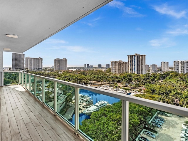 balcony with a water view