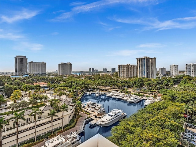 3201 NE 183rd St Unit 1207, Aventura, FL 33160 - drone / aerial view of skyline and a marina