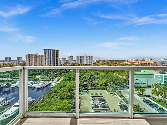 balcony with a water view