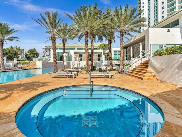 view of pool featuring a patio area