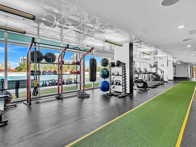 3201 NE 183rd St Unit 1207, Aventura, FL 33160 - exercise room featuring plenty of natural light