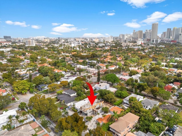 aerial view with a city view