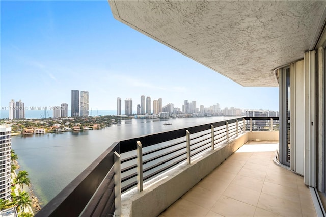 balcony with a water view