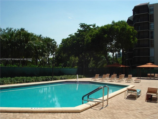 view of pool featuring a patio area