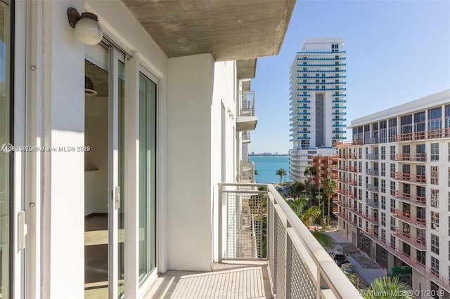 balcony with a water view