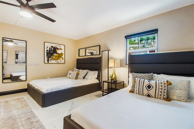 bedroom with a ceiling fan