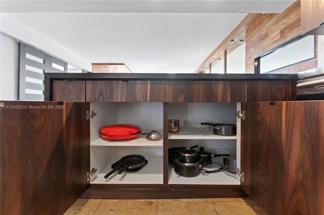 room details featuring dark brown cabinetry