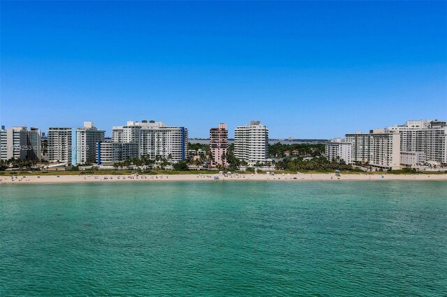 5225 Collins Ave Unit 501, Miami Beach, FL 33140 - view of water feature featuring a view of the beach and a view of city