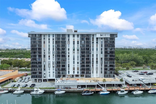 view of property with a water view