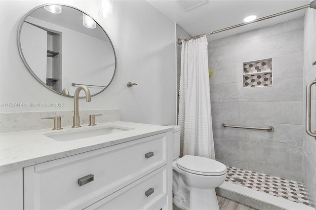 2500 NE 135th St Unit B206, North Miami, FL 33181 - bathroom with vanity and tiled shower