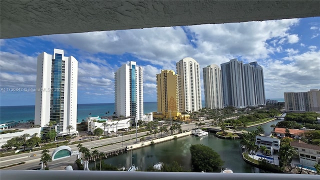 view of city featuring a water view