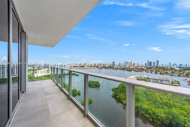 balcony with a water view