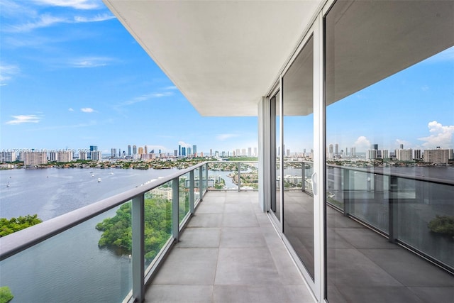 balcony with a water view