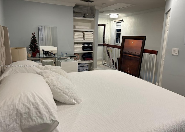 bedroom featuring ornamental molding