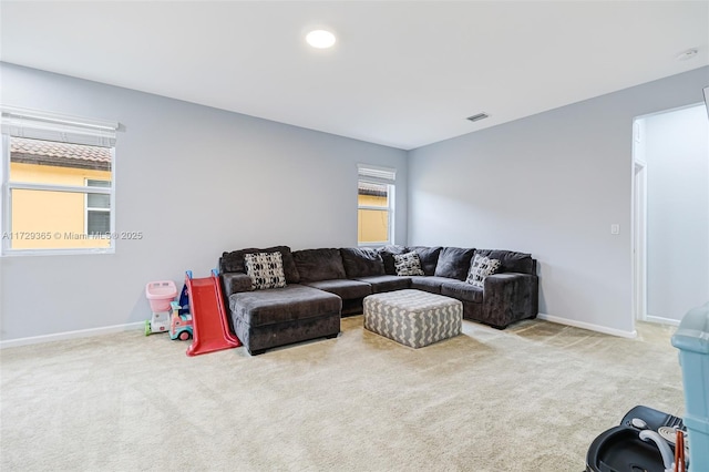 view of carpeted living room