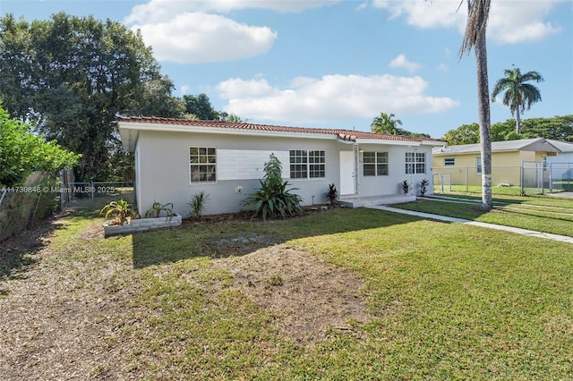 view of front of house with a front yard