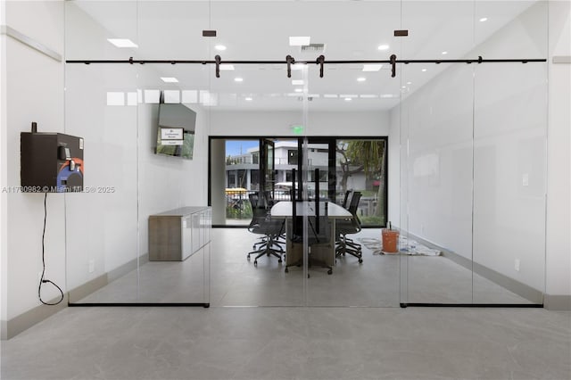 view of unfurnished dining area