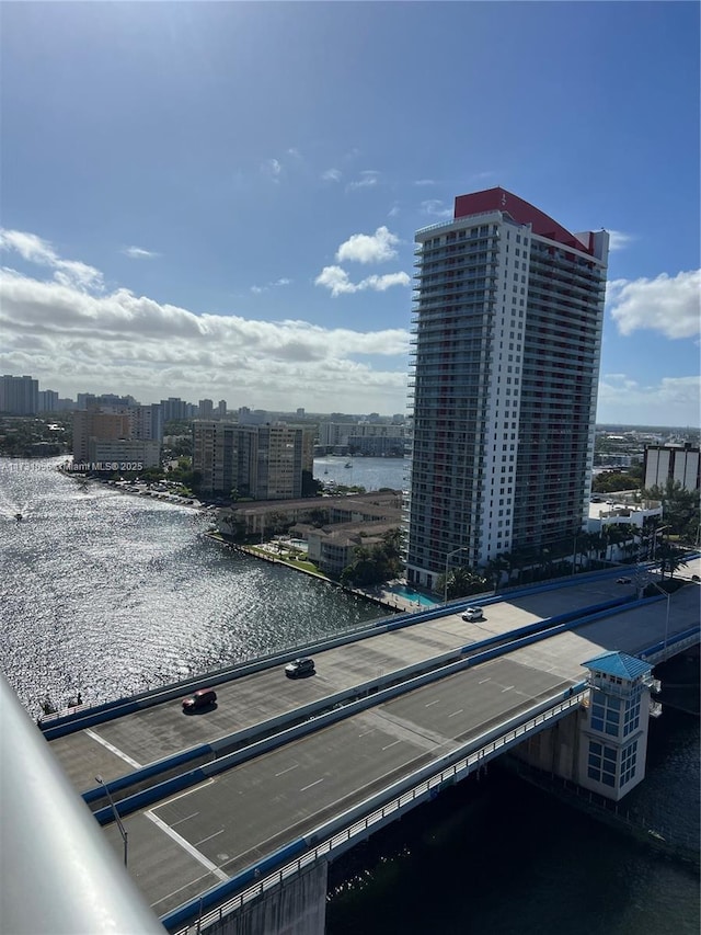 view of city featuring a water view