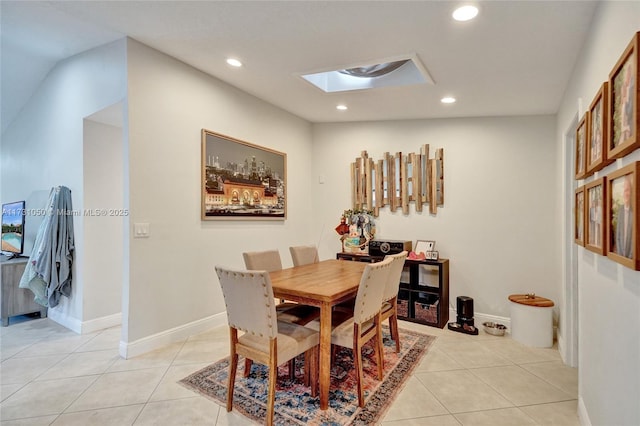 view of tiled dining area