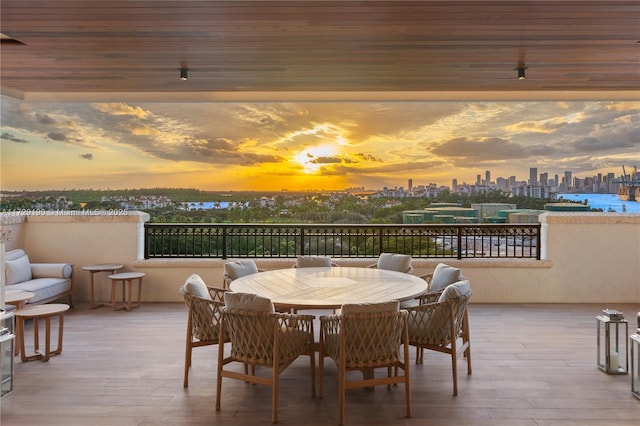 view of deck at dusk