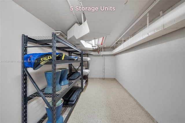 view of storage room