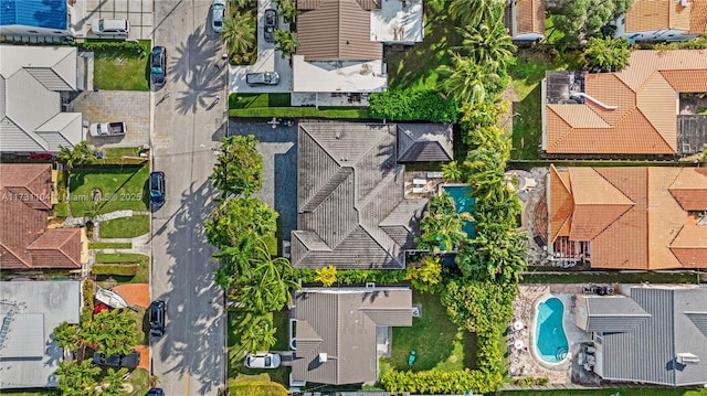 aerial view with a residential view