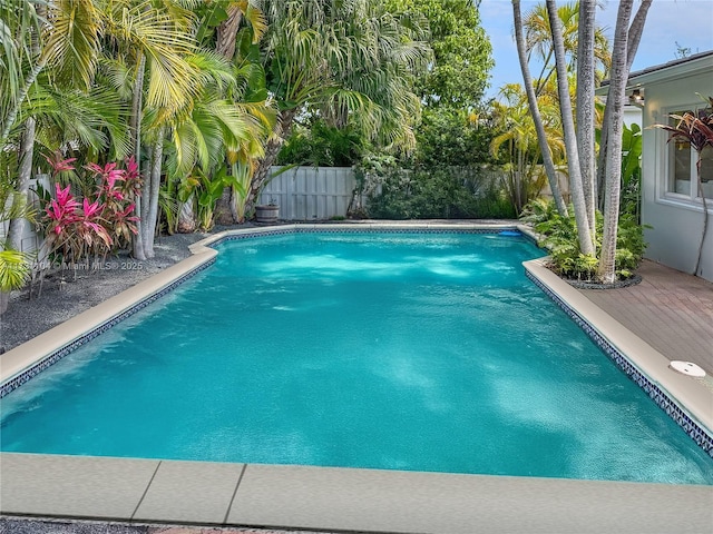 view of pool with a fenced in pool and a fenced backyard