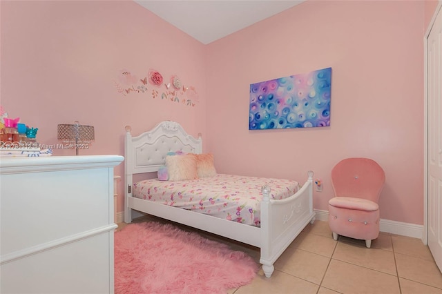 view of tiled bedroom