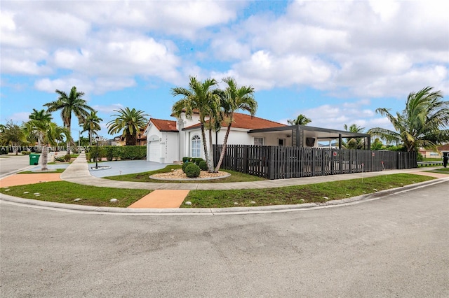 view of front of home with a garage