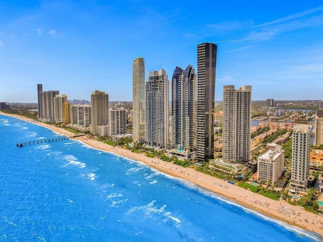 17121 Collins Ave Unit 3905, Sunny Isles Beach, FL 33160 - view of pool with view of water and beach and a view of skyline