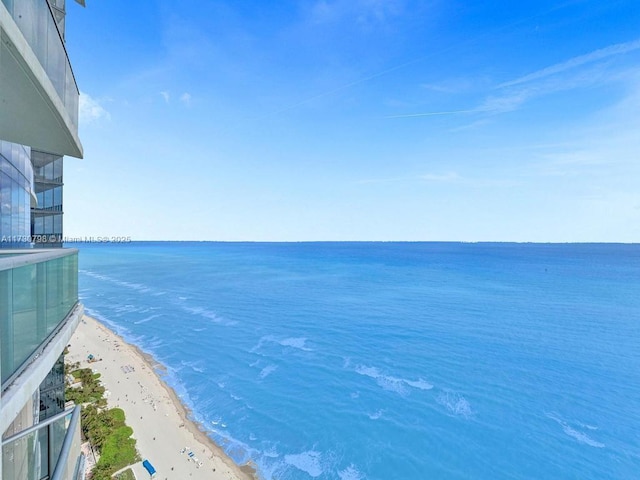 view of water feature featuring a view of the beach